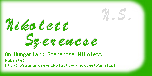 nikolett szerencse business card